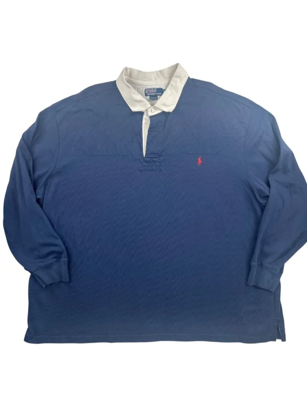 Vintage 90s Polo Ralph Lauren Rugby Shirt Men's 5XL Navy Embroidered Pony